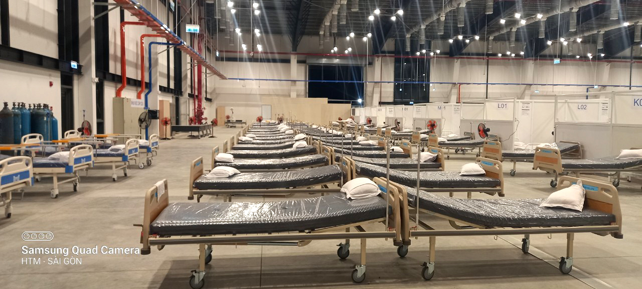 Thi công tại bệnh viện dã chiến TPHCM 5